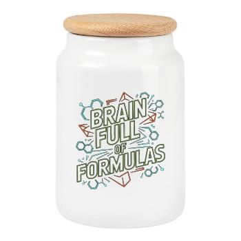 Pharmacist Student Brain Full Of Clinical Pharmacy - Cookie Jar with Wooden Lid - white - Front