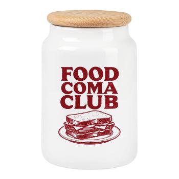 Food-Koma Club | Sandwich Snack - Keksdose mit Holzdeckel - Weiß - Vorne