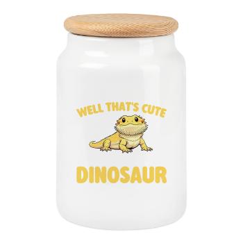 J’élève un petit dragon barbu dinosaure - Boîte à biscuits avec couvercle en bois - blanc - Devant