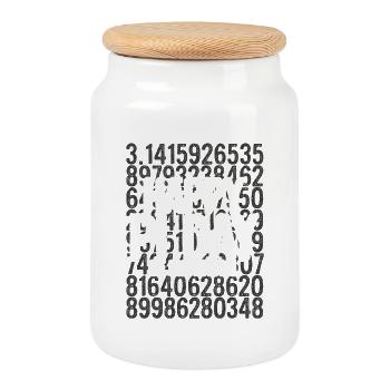 Pi-Tag Be Irrational - Keksdose mit Holzdeckel - Weiß - Vorne