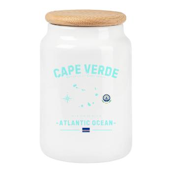 Cape Verde Atlantischer Ozean - Keksdose mit Holzdeckel - Weiß - Vorne