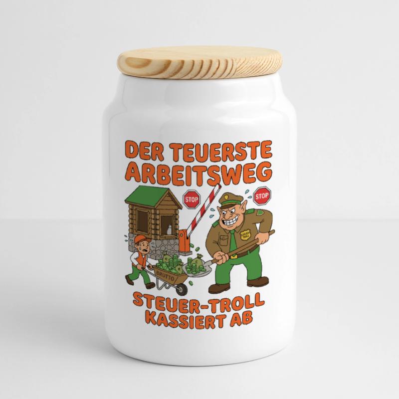 The most expensive commute to work Cookie Jar with Wooden Lid