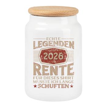 Pension Gift Man Retraite retraite 2026 Drôle - Boîte à biscuits avec couvercle en bois - blanc - Devant