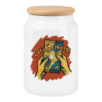 Lasst uns dieses Rip-Sammelkarten-Boosterpaket holen - Keksdose mit Holzdeckel - Weiß - Vorne