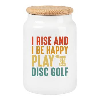 Disc Golf Gifts Disc Golf - Cookie Jar with Wooden Lid - white - Front