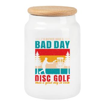 Cadeaux de disc golf Disc Golf - Boîte à biscuits avec couvercle en bois - blanc - Devant