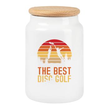 Cadeaux de disc golf Disc Golf - Boîte à biscuits avec couvercle en bois - blanc - Devant