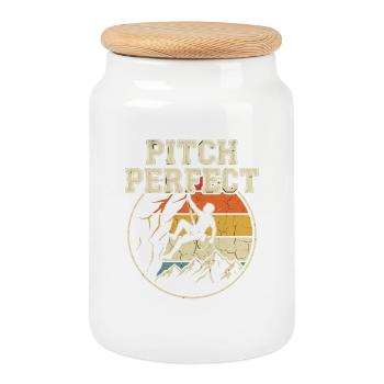 Pitch Perfect Klettern Retro Berge - Keksdose mit Holzdeckel - Weiß - Vorne