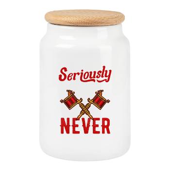 Stop Expecting Normal Tattoo Artist Humor Design - Keksdose mit Holzdeckel - Weiß - Vorne
