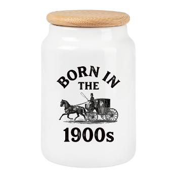 T-shirt vintage des années 1900 pour les amateurs de nostalgie - Boîte à biscuits avec couvercle en bois - blanc - Devant