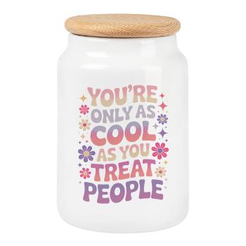 Dire Déclaration Respect Cadeau de gentillesse - Boîte à biscuits avec couvercle en bois - blanc - Devant