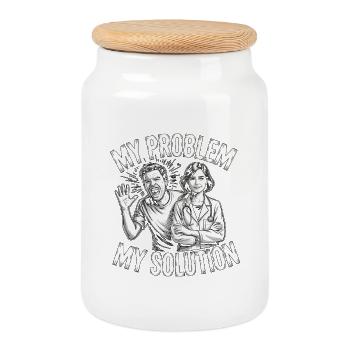 Pharmacist Student My Problem My Pictogram Mom - Keksdose mit Holzdeckel - Weiß - Vorne