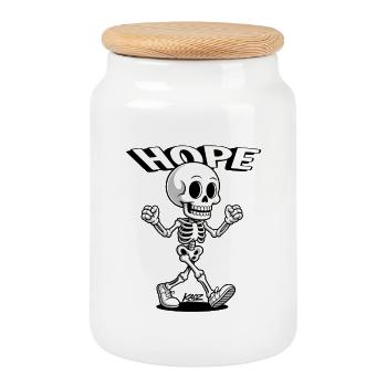 Hope Skeleton Stride - Keksdose mit Holzdeckel - Weiß - Vorne