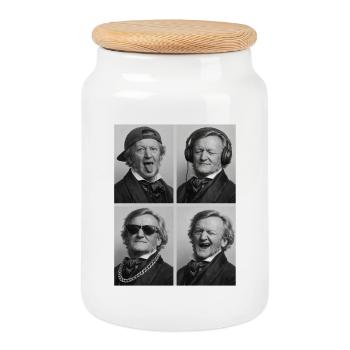 Richard Wagner - Cookie Jar with Wooden Lid - white - Front
