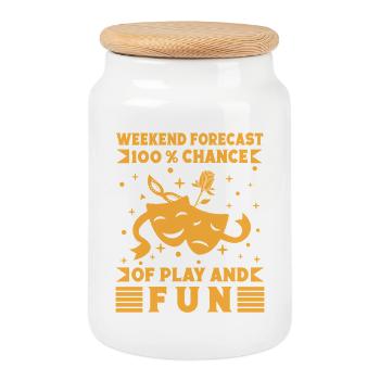 Musical Theatre Weekend Forecast Play & Fun Gift - Cookie Jar with Wooden Lid - white - Front