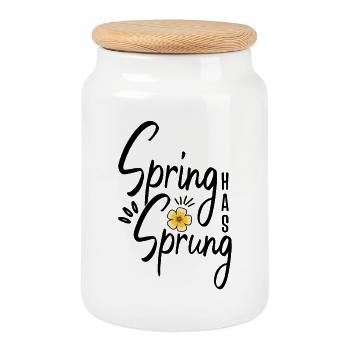 Le printemps a émergé au printemps païen de l’équinoxe wiccan - Boîte à biscuits avec couvercle en bois - blanc - Devant