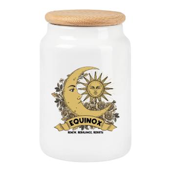 Bénédictions d’Ostara : Renouveau Équinoxe Renouveau - Boîte à biscuits avec couvercle en bois - blanc - Devant