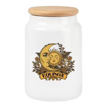 Equinox Renew, Rebalance, Renaissance Ostara - Boîte à biscuits avec couvercle en bois - blanc - Devant