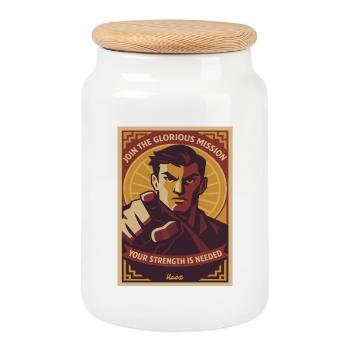 Glorious Mission Hero Poster - Cookie Jar with Wooden Lid - white - Front