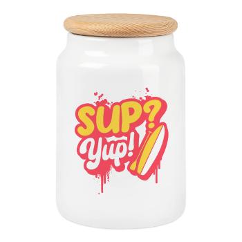 Stand Up Paddle Sup? Yup! - Keksdose mit Holzdeckel - Weiß - Vorne
