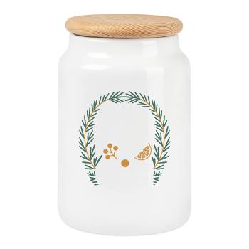 Gin Let The Fun Be Gin & Tonic Lover Party Gin - Cookie Jar with Wooden Lid - white - Front