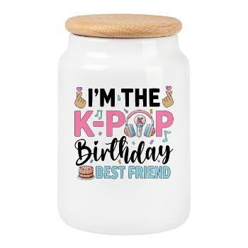 I'm The K-Pop Birthday Best Friend - Keksdose mit Holzdeckel - Weiß - Vorne