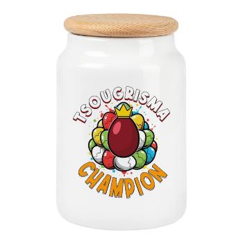 Tsougrisma-Champion Griechisch-Osterorthodoxe - Keksdose mit Holzdeckel - Weiß - Vorne