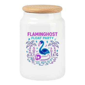 Flaminghost Float Party Halloween Pool - Cookie Jar with Wooden Lid - white - Front