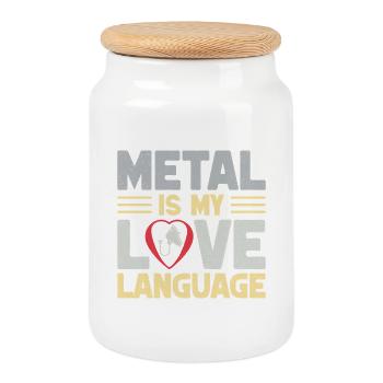 Anesthesiologist Metal My Love Anesthesia - Cookie Jar with Wooden Lid - white - Front