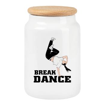Breakdance - Breaking Sport - Keksdose mit Holzdeckel - Weiß - Vorne