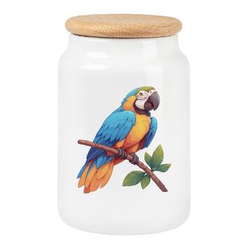 L’ère de l’ara - Boîte à biscuits avec couvercle en bois - blanc - Devant