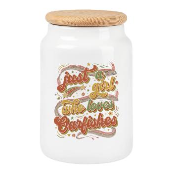 Juste une fille qui adore les choux-fleurs - Boîte à biscuits avec couvercle en bois - blanc - Devant