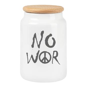 PAS DE GUERRE – Déclaration pour la paix contre la guerre - Boîte à biscuits avec couvercle en bois - blanc - Devant
