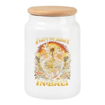 I Left My Heart In Bali - Keksdose mit Holzdeckel - Weiß - Vorne