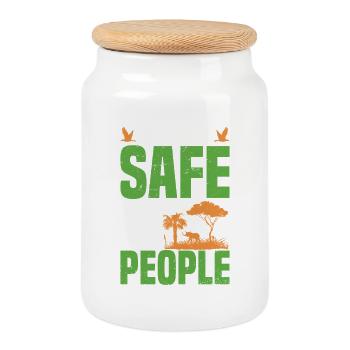  Repo Agent Car Recovery Repossession Vehicle - Cookie Jar with Wooden Lid - white - Front