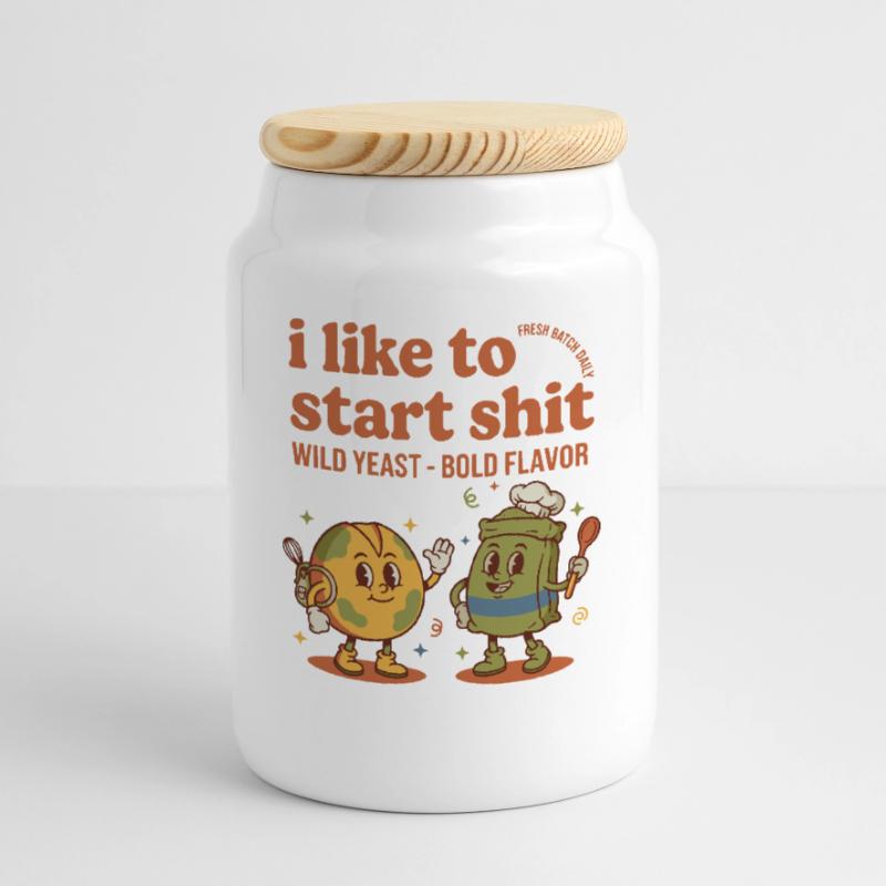 Sourdough Starter Jar Era Bread Baking Baker Keksdose mit Holzdeckel