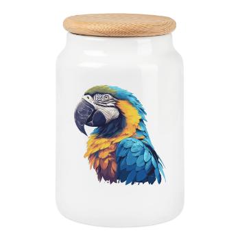 L’ère de l’ara - Boîte à biscuits avec couvercle en bois - blanc - Devant