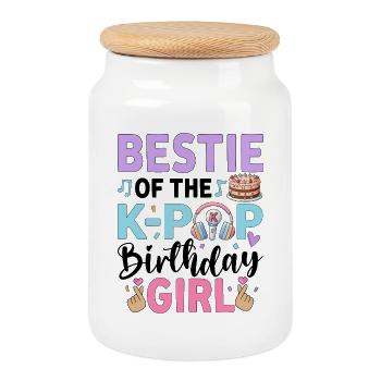Bestie Of The K-Pop Birthday Girl - Keksdose mit Holzdeckel - Weiß - Vorne