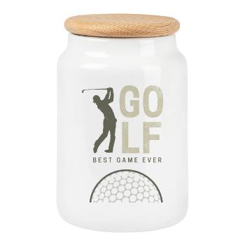 Golf Best Game Ever für Golfer und Coaches Design - Keksdose mit Holzdeckel - Weiß - Vorne