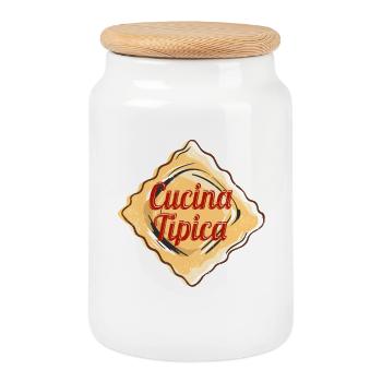 Cucina Tipica für Italien Ravioli Pasta Food Lover - Keksdose mit Holzdeckel - Weiß - Vorne