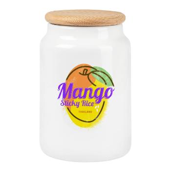 Mango Sticky Rice für Thailand Urlaub Food Lover - Keksdose mit Holzdeckel - Weiß - Vorne
