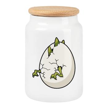Ostern mit gebrochener Eiblüte - Keksdose mit Holzdeckel - Weiß - Vorne