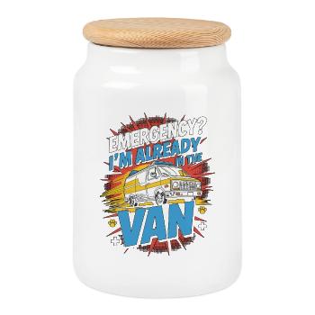 Urgence vétérinaire mobile Je suis déjà vétérinaire - Boîte à biscuits avec couvercle en bois - blanc - Devant