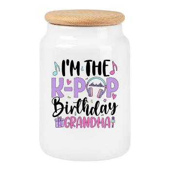 I'm The K Pop Birthday Grandma - Keksdose mit Holzdeckel - Weiß - Vorne