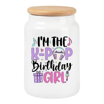 I'm The K Pop Birthday Girl - Keksdose mit Holzdeckel - Weiß - Vorne