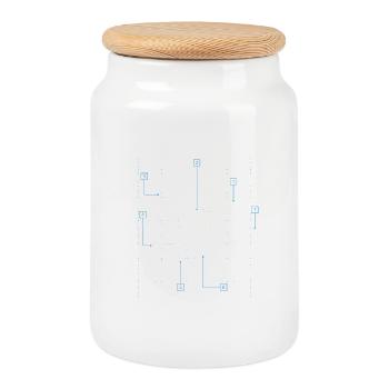 Conception vintage de cyclistes de Bicycle Blueprint - Boîte à biscuits avec couvercle en bois - blanc - Devant