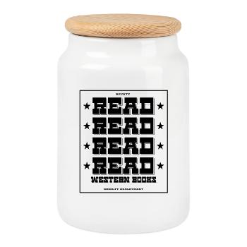 Read Design - Western Look - Keksdose mit Holzdeckel - Weiß - Vorne