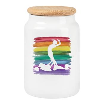 Natation artistique par équipe Natation synchronisée - Boîte à biscuits avec couvercle en bois - blanc - Devant