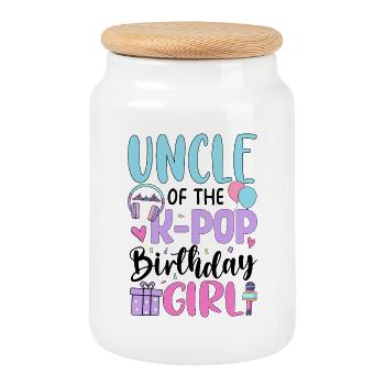Uncle Of The K Pop Birthday Girl - Keksdose mit Holzdeckel - Weiß - Vorne