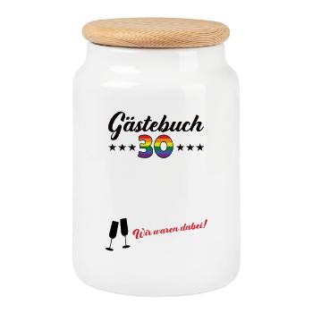 30. Geburtstag Gästebuch Outfit 30 Jahre Dreißig - Keksdose mit Holzdeckel - Weiß - Vorne